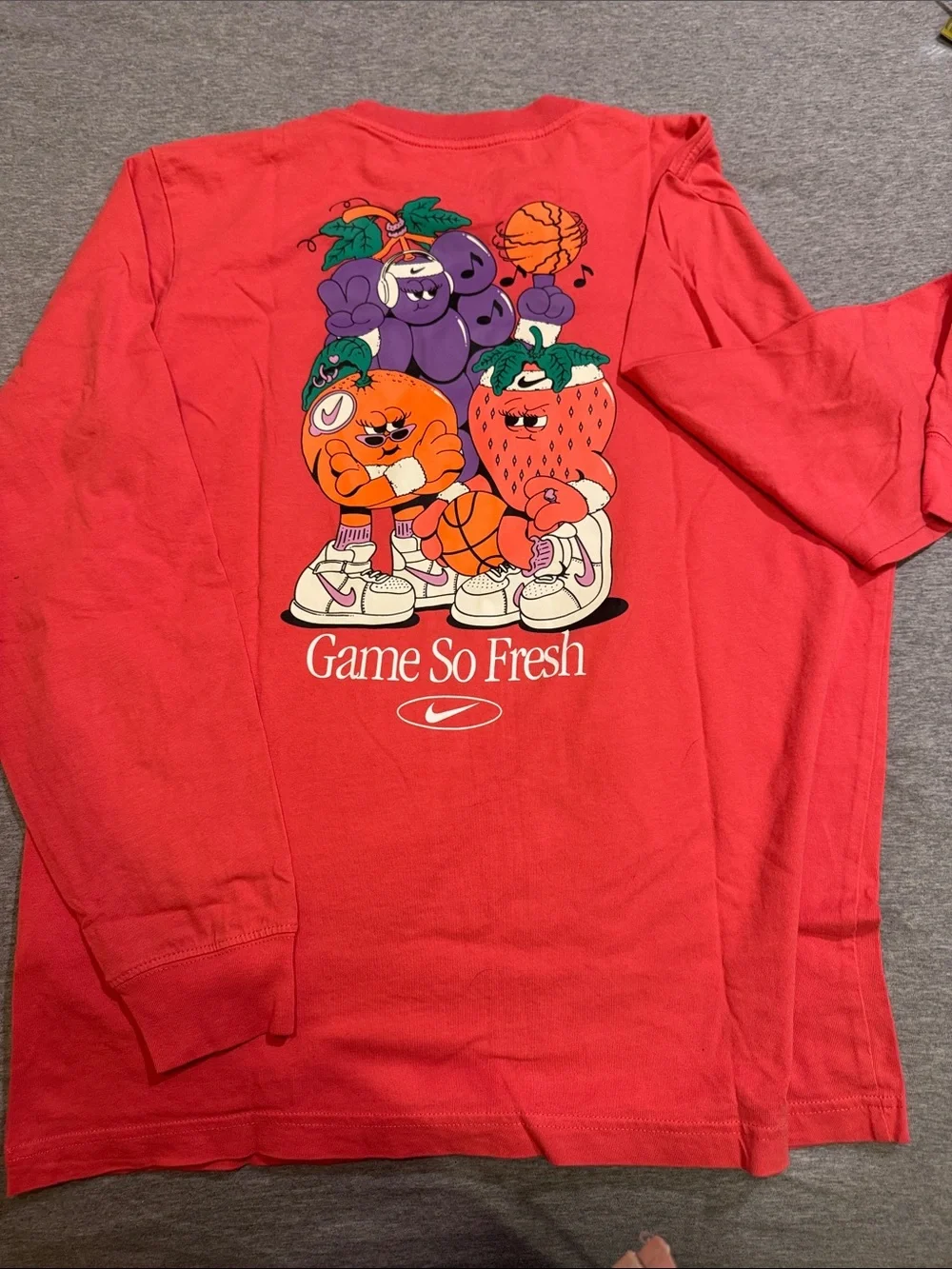 Nike Red Long Sleeve Swoosh Hoops Tee